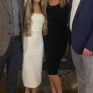 Navy velvet scoop neck midi dress - worn once!